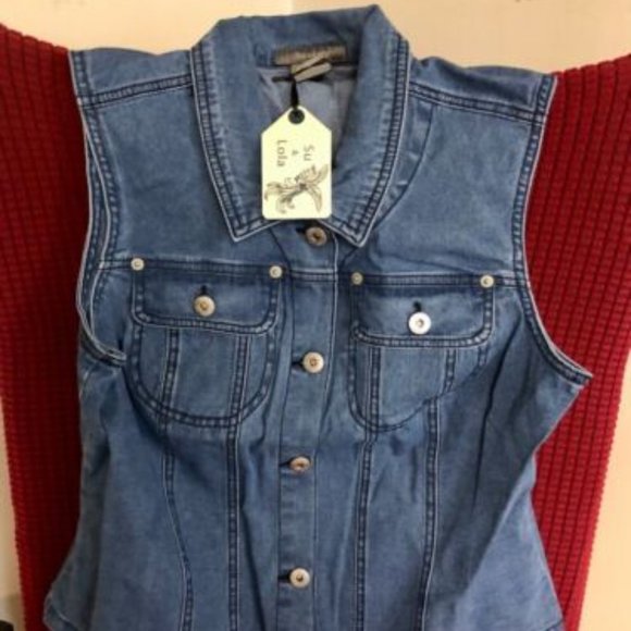 Su & LoLa denim skirt & vest - Picture 2 of 3